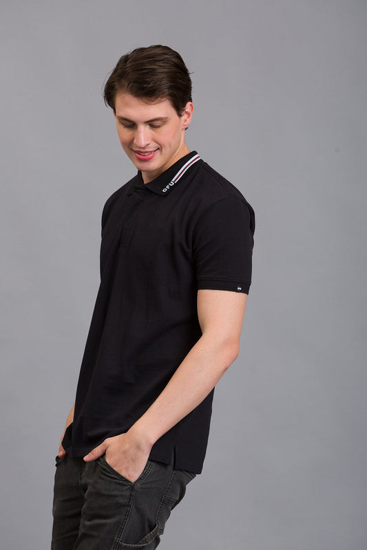 Concealed Placket Polo: Timeless Elegance | Black