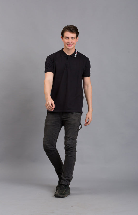 Concealed Placket Polo: Timeless Elegance | Black