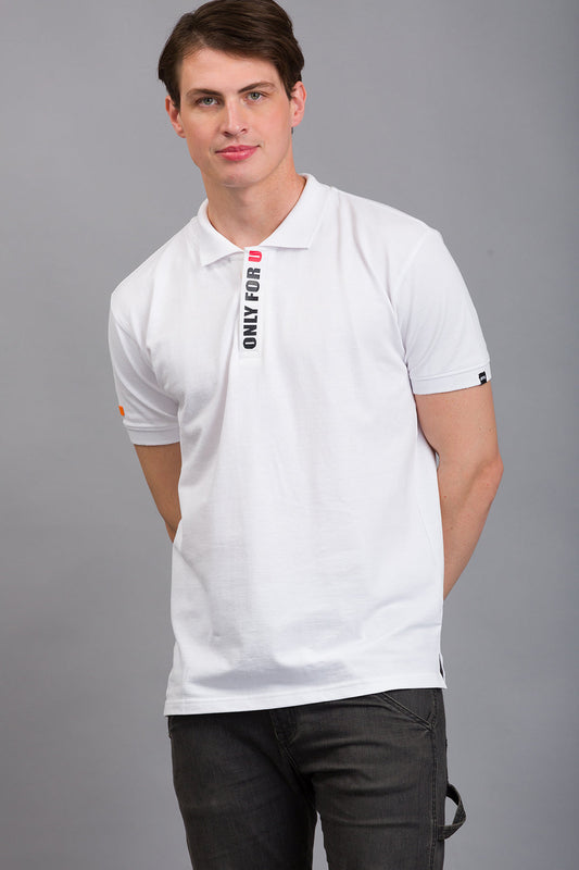 Concealed Placket Polo: Timeless Elegance | White Concealed Placket Polo: Timeless Elegance | White