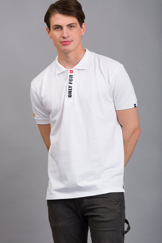 Concealed Placket Polo: Timeless Elegance | White Concealed Placket Polo: Timeless Elegance | White 