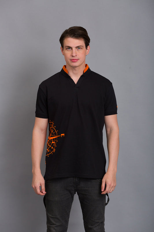 Global Compass Polo: Timeless Elegance | Black