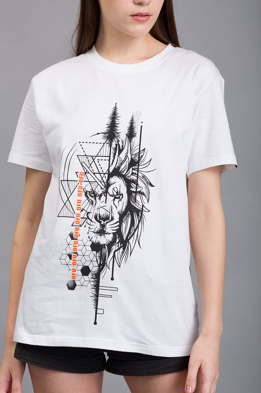 OFU- Cartoon Canvas Oversized Tee | Mint OFU- Wild Fusion T shirt | White OFU- Wild Fusion T shirt | White