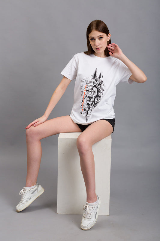 OFU- Cartoon Canvas Oversized Tee | Mint OFU- Wild Fusion T shirt | White