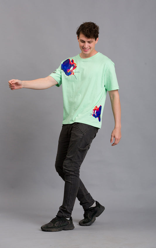 OFU- Cartoon Canvas Oversized Tee | Mint