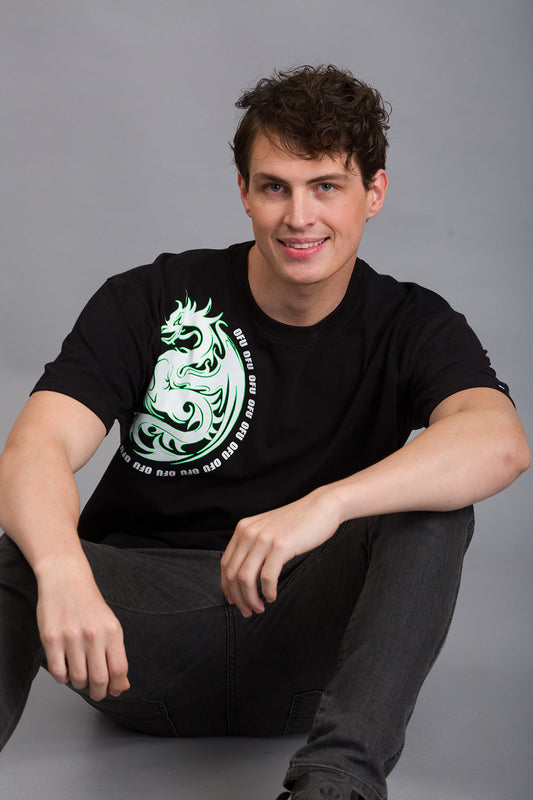 OFU- Dragon Power Oversized Tee | Black
