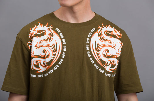 OFU- Wild Fusion T shirt | Olive OFU- Dragon Power Oversized Tee | Olive