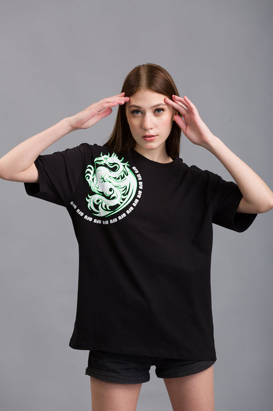 OFU- Dragon Power Oversized Tee | Black OFU- Dragon Power Oversized Tee | Black 