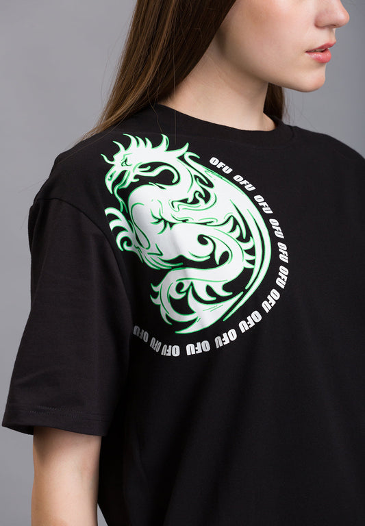 OFU- Dragon Power Oversized Tee | Black 