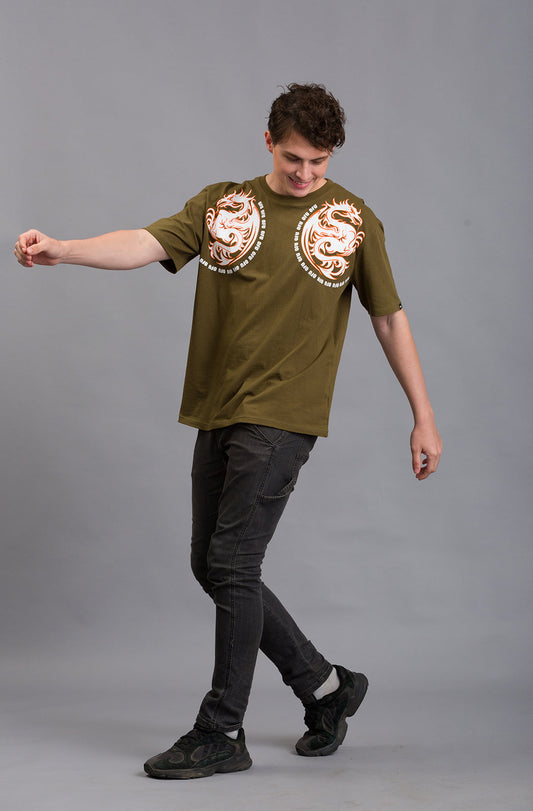 OFU- Dragon Power Oversized Tee | Olive OFU- Dragon Power Oversized Tee | Olive OFU- Dragon Power Oversized Tee | Olive 