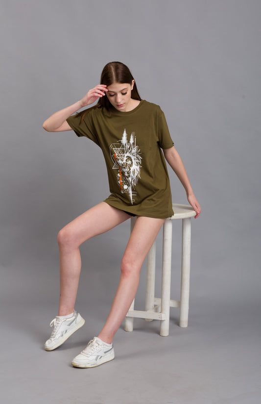 OFU- Olive Mystic Life T shirt OFU- Olive Mystic Life T shirt OFU- Wild Fusion T shirt | Olive 